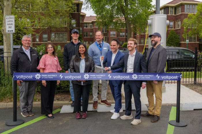 Voltpost lamppost ev charging platform illinois
