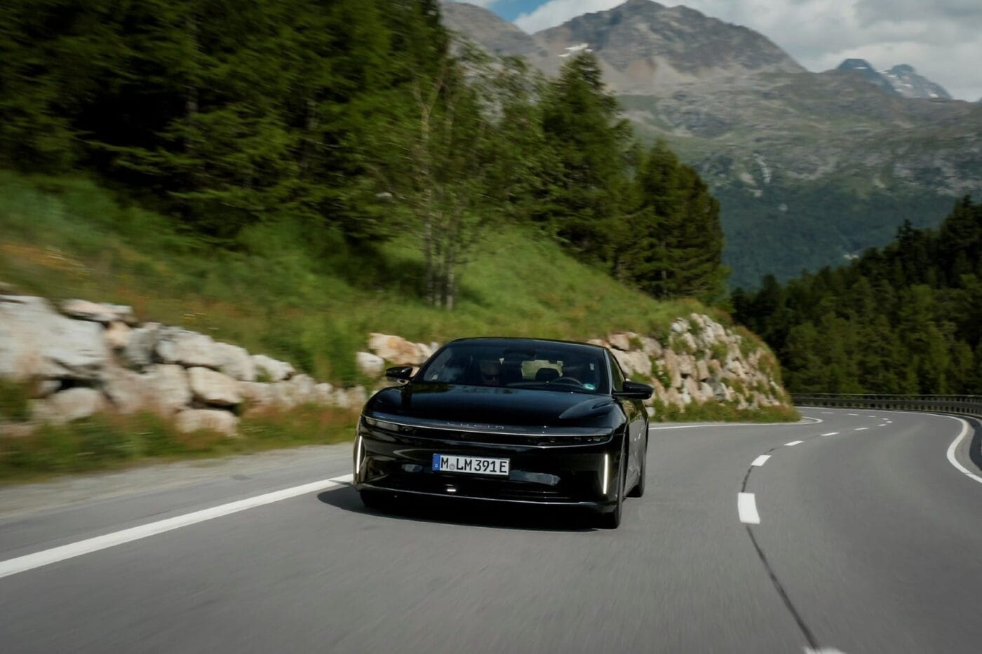 Lucid air grand touring record drive alps