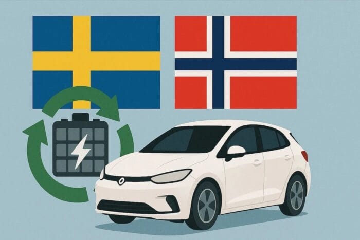 E auto batterie recycling norwegen schweden