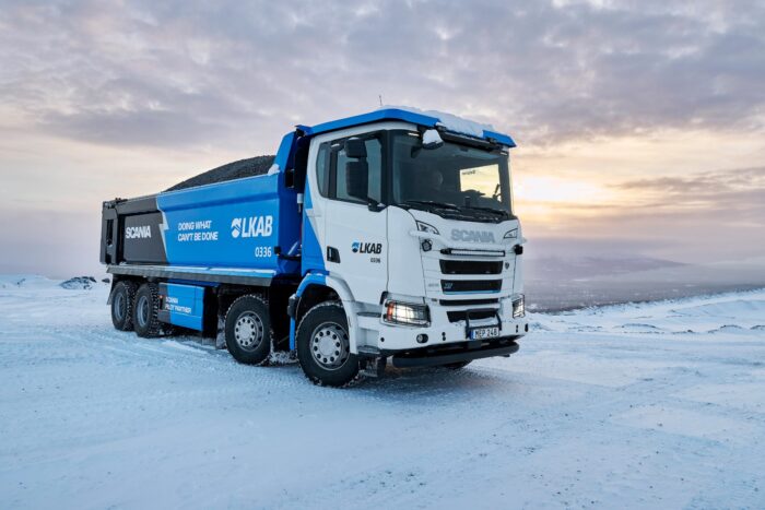 Scanie lkab electric trucks tipper sweden