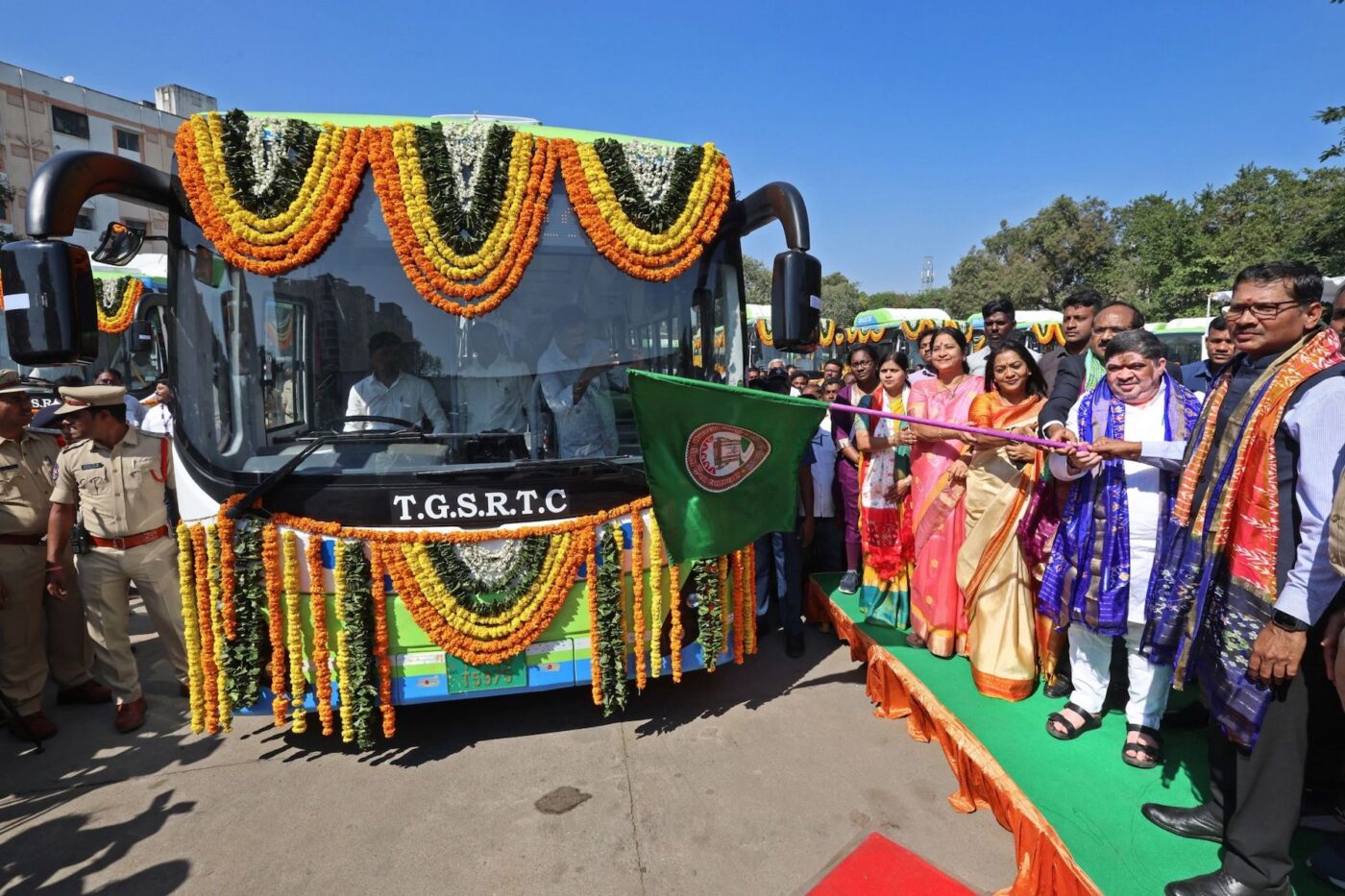 tgsrtc electric bus flag off ceremony Tgsrtc electric bus flag off ceremony
