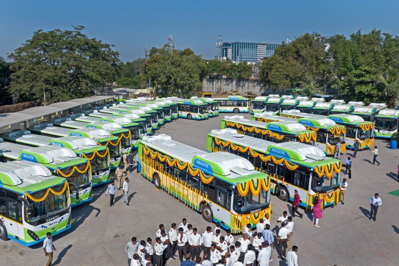 tgsrtc olectra electric buses flag off ceremony Tgsrtc olectra electric buses flag off ceremony