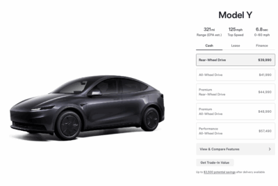 Captura de pantalla del Tesla model y