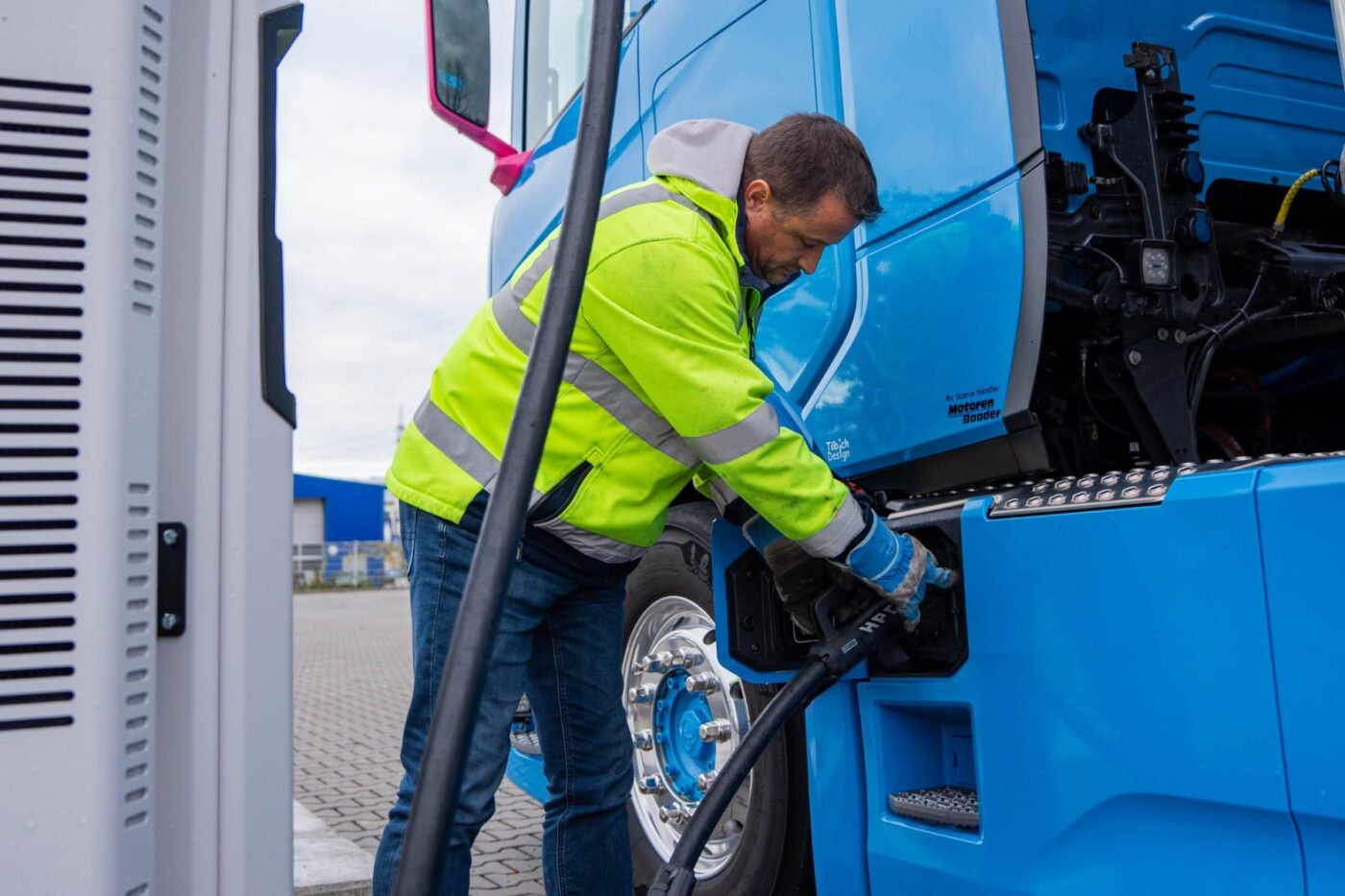 Tst kempower ladestation estación de carga e lkw camión eléctrico