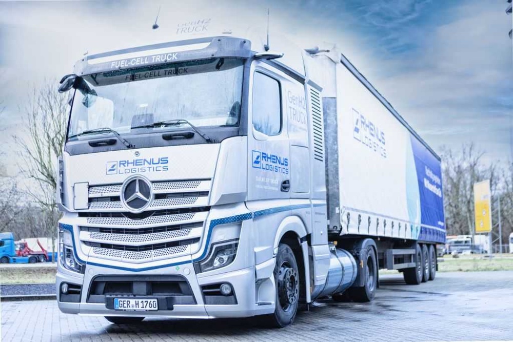 Rhenus genh2 camión daimler fcev h2 lkw