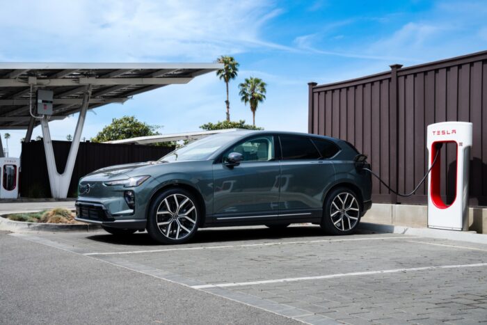 Volvo cars tesla supercharger