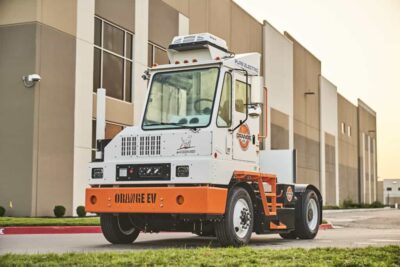 Orange ev etriever electric terminal trucks